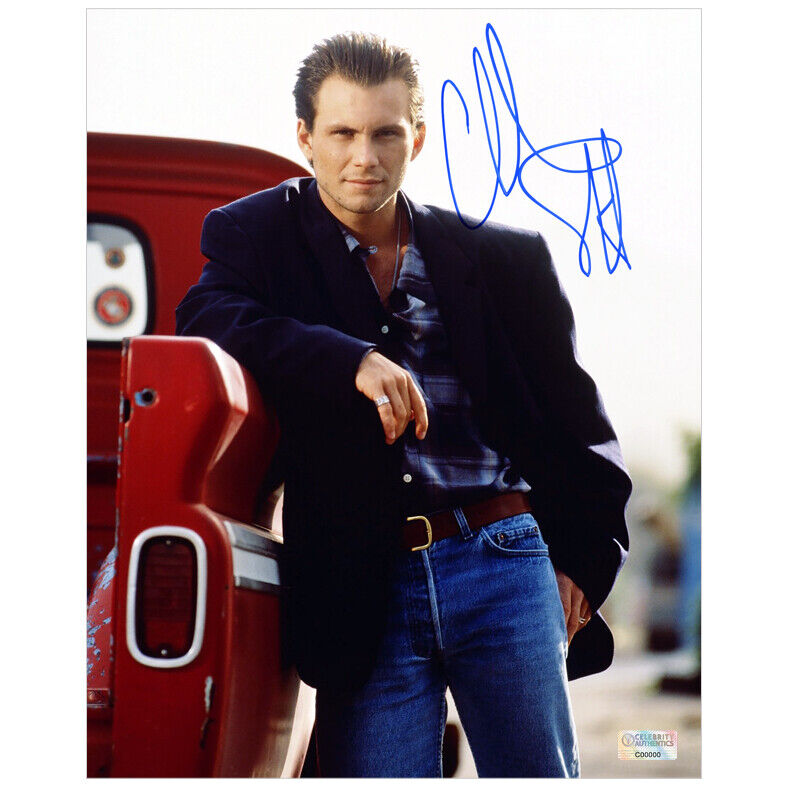 Christian Slater Autographed Casual 8×10 Photo Poster painting