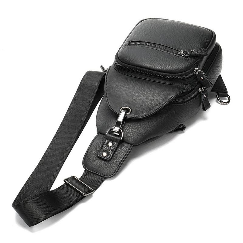 Retro Men's Leather Chest Bag Casual Sports Crossbody Bag