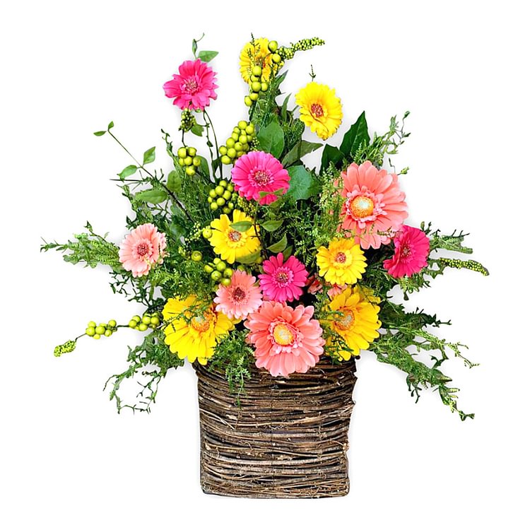 Gerbera Daisy Door Basket-The Flowerpot Door Wreath is Unique