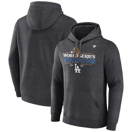 Men's Los Angeles Dodgers 2024 World Series Champions Charcoal Hoodie 7TND