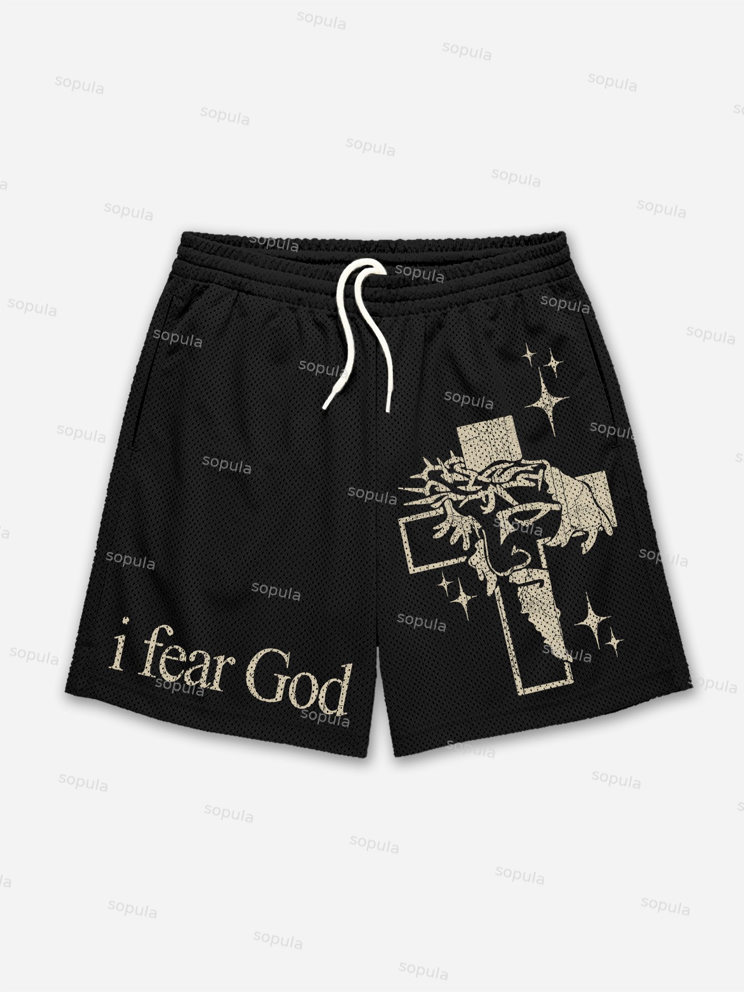 I Fear God Print Mesh Shorts - Sopula｜Premium Graphic Tees & Graphic Clothing