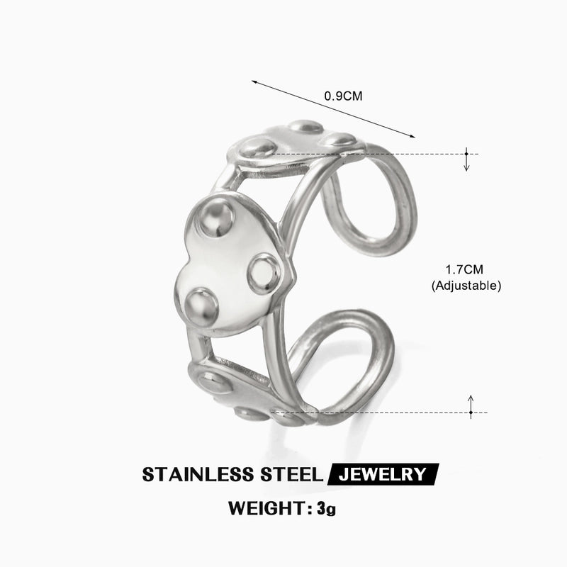 304 Stainless Steel 18K Gold Plated IG Style Plating Heart Shape Butterfly Open Rings