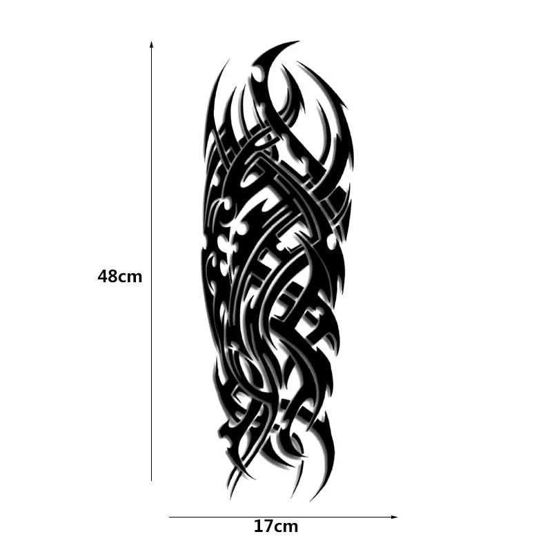 1Pcs Extra Large Temporary Tattoos Full Arm and Black Fire Arm Tattoo Sleeves for Men Women
