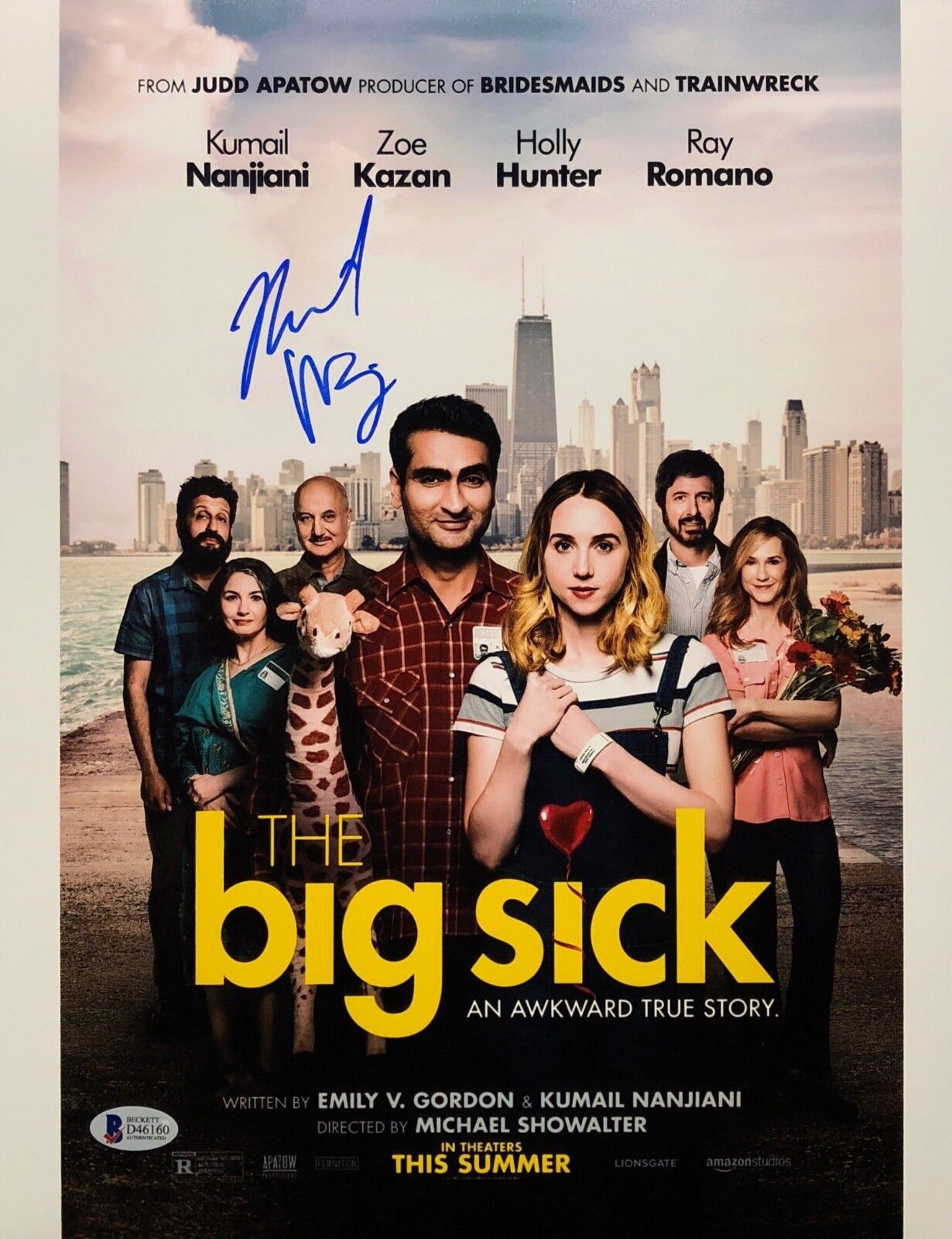 Kumail Nanjiani Signed 'The Big Sick' 11x14 Photo Poster painting Beckett BAS D46160