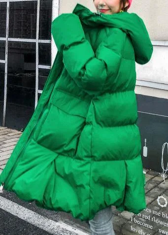Luxury plus size snow jackets hooded coats green winter women parka
