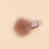 6PCS Adorable Plain Colors Fluffy Hair Pins for Baby Girls
