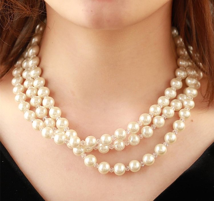 Pearl three-layer necklace neck chain