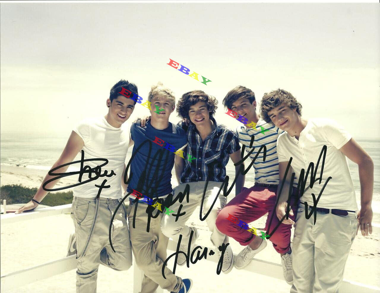 One Direction Autographed signed 8x10 Photo Poster painting Reprint