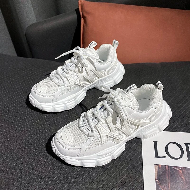 Height Increasing Women Chunky Shoes Women Dad Sneakers All Seasons Thick Sole Platform Shoes Non-slip Leisure Fashion Shoes