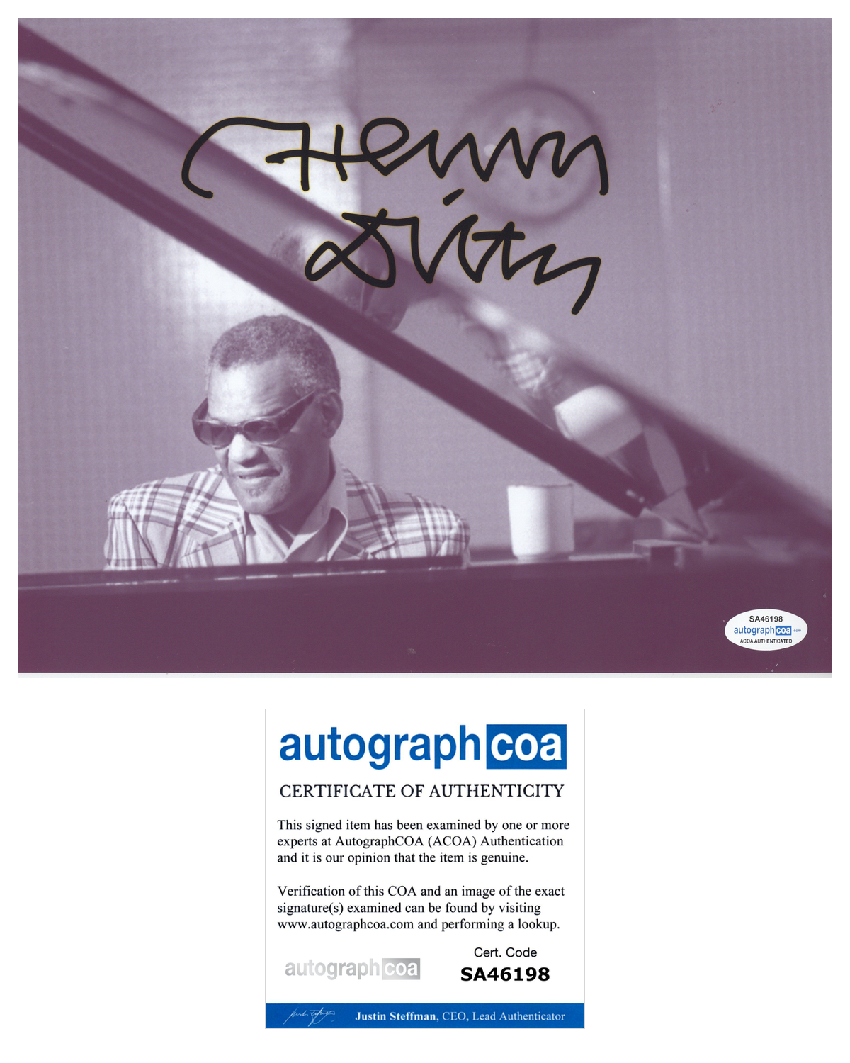 Henry Diltz Signed Autograph 8x10 Photo Poster painting Ray Charles Rock Photo Poster paintinggrapher ACOA COA