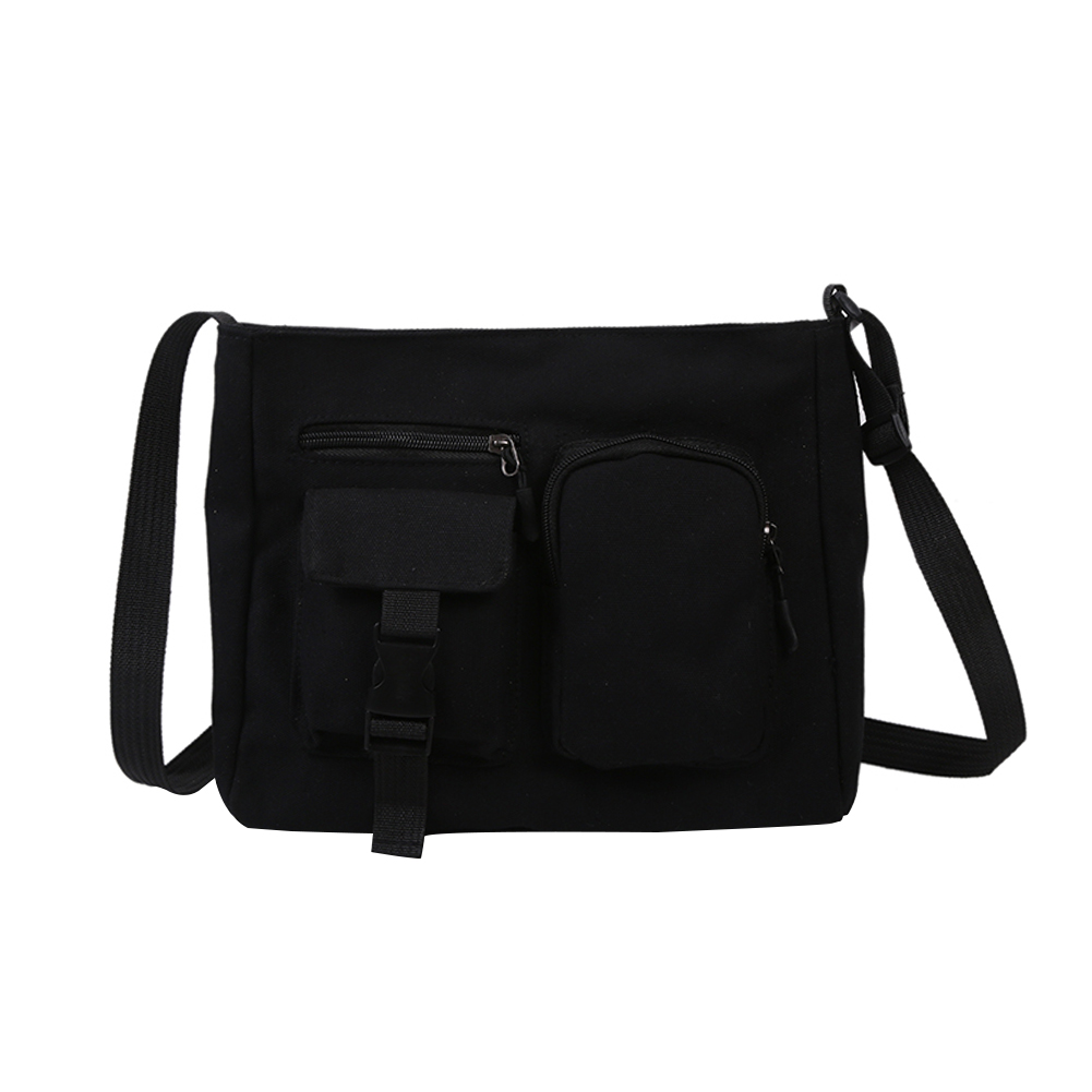 

Casual Canvas Crossbody Bag Women Men Big Capacity Shoulder Handbag, Black, 501 Original