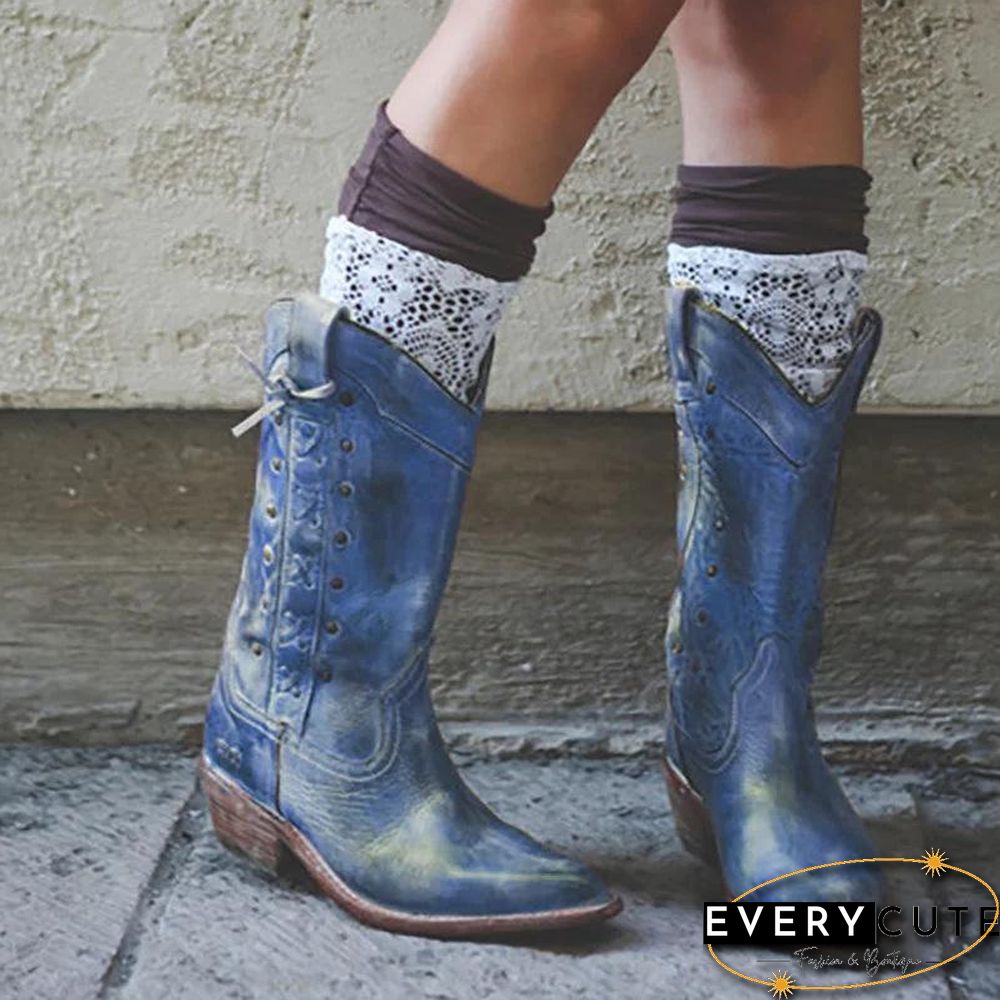 Vintage Pointed Toe Zipper Date Boots