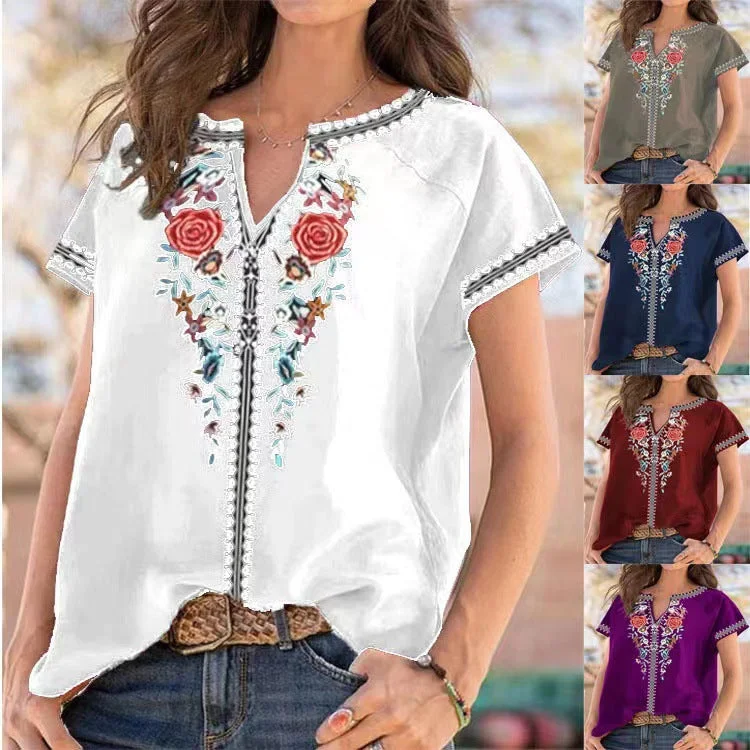 Popular ethnic style printed T-shirt