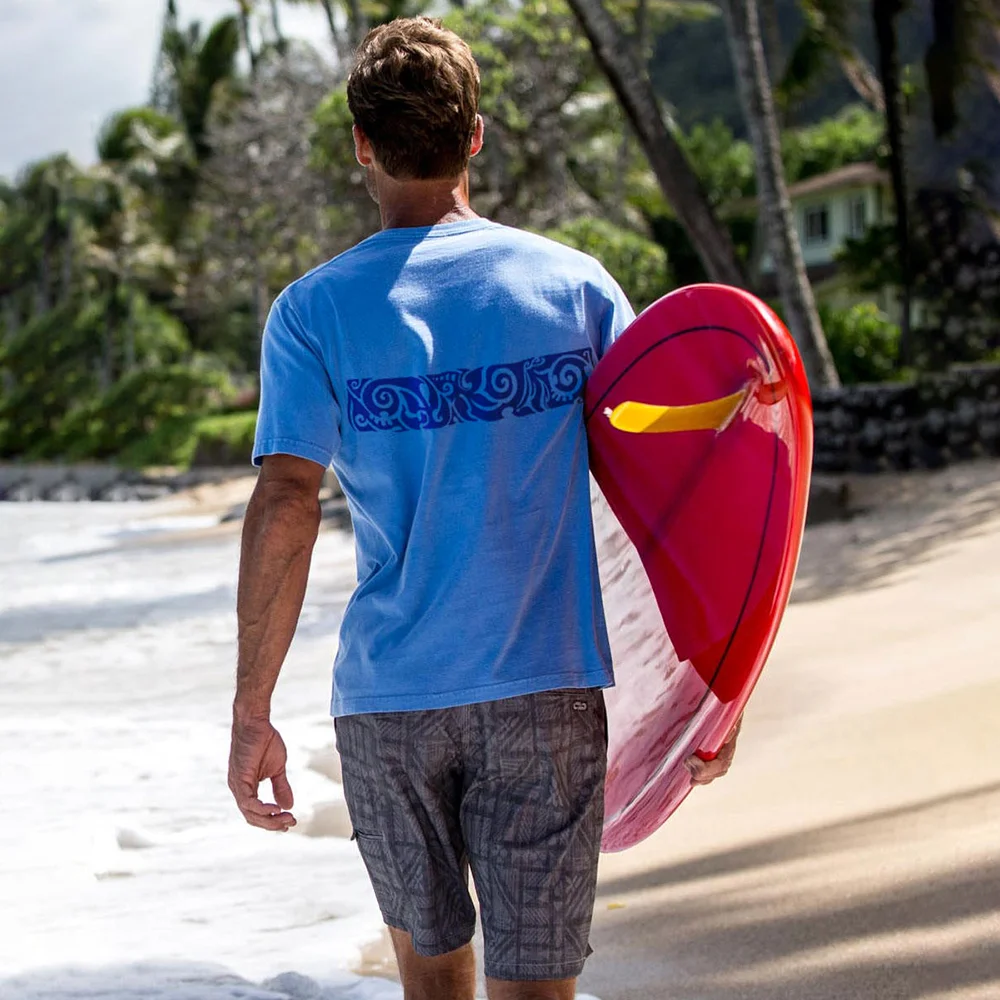  Vibrant Blue T-Shirt with Intricate Tribal Design for Casual Wear