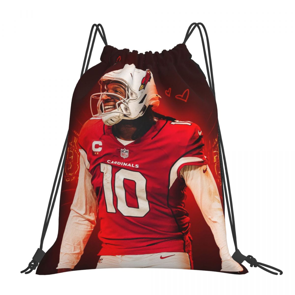 Arizona Cardinals DeAndre Hopkins Waterproof Adjustable Lightweight Gym Drawstring Bag