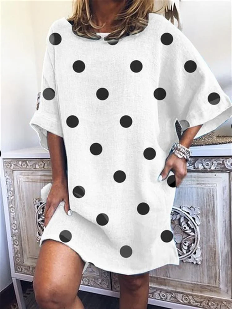 Spot Loose Shirt Dress