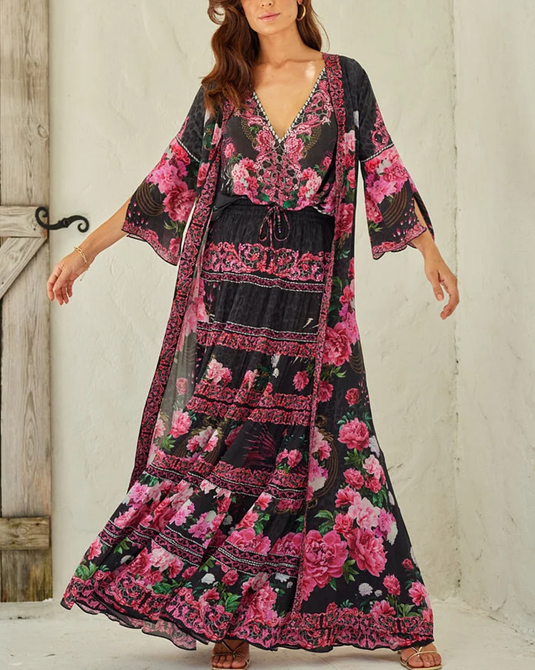 Romantic Florals Maxi Dress