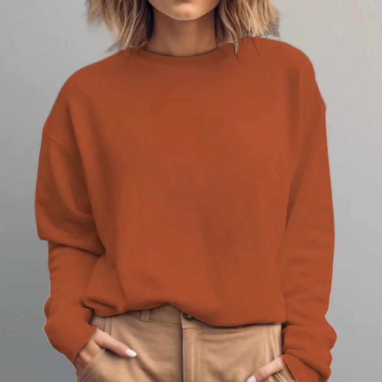 Simpfit Lockeres, einfarbiges, individuelles Sweatshirt mit Rundhalsausschnitt