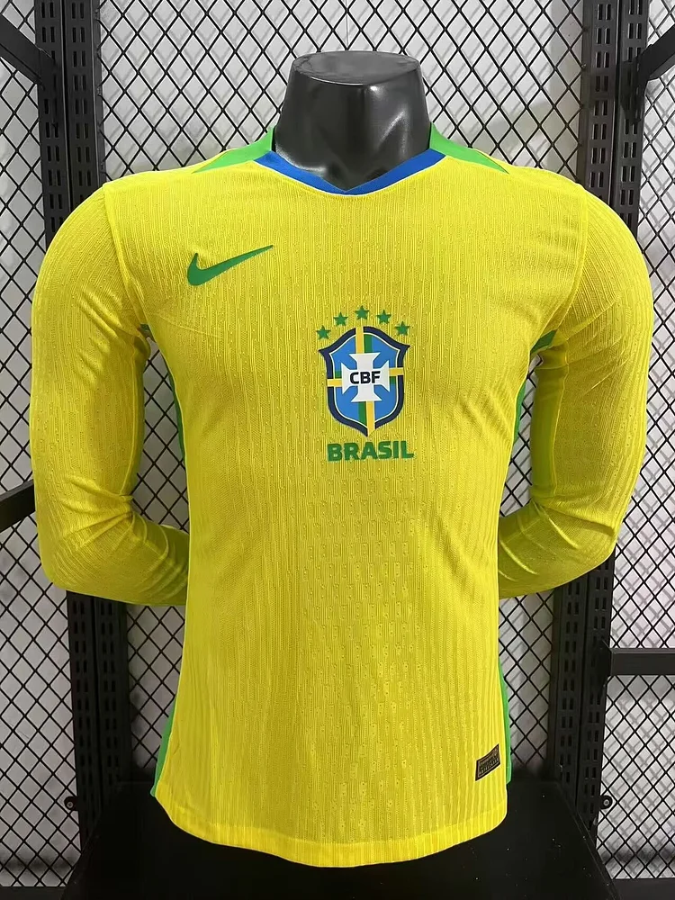 2025 Brazil Home Long Sleeves -Player Version