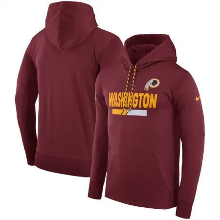 Men's Washington Redskins  Burgundy Sideline Team Name Performance Pullover Hoodie