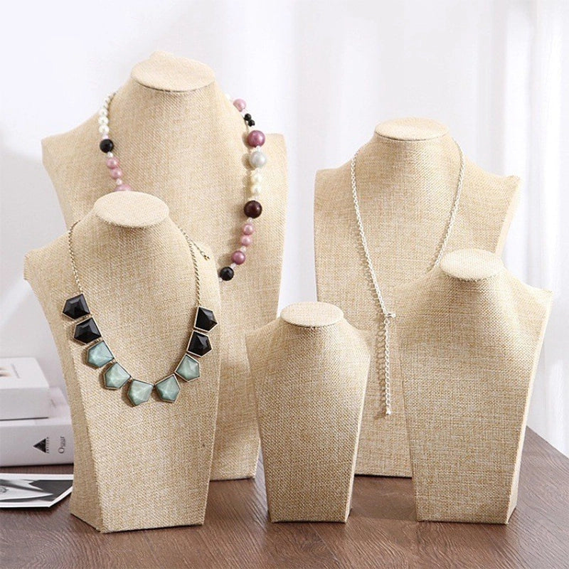 1 Piece Flannel Minimalist Solid Color Jewelry Display Bust