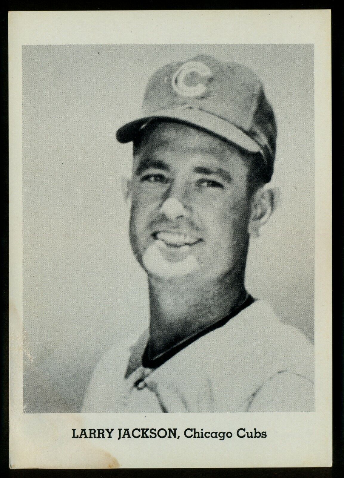 Original 1960's LARRY JACKSON CHICAGO CUBS Team Issue B&W Photo Poster painting Card #2 sz 5X7