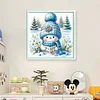 Cute Snowman-18CT Stamped Cross Stitch 30*30cm/11.81*11.81in