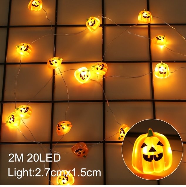 Halloween Decorations Lights Pumpkin Spider Bat Skull String Light Battery Operated For Indoor Halloween Party Decor For Home