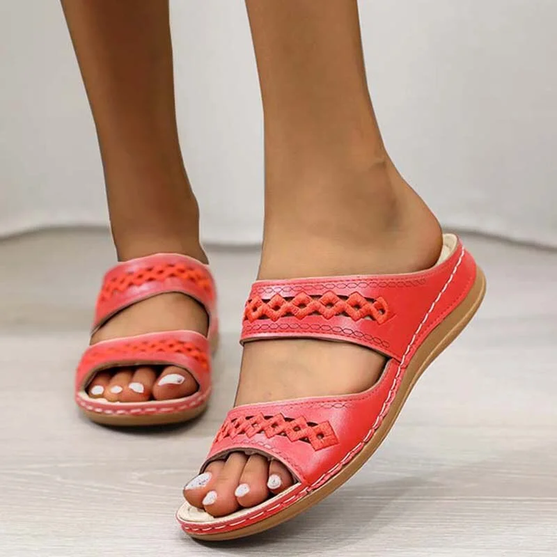 2020 Flat Women Sandals Shoes Retro Beach Ladies Shoes Women's  Shoes Woman Flip Flops Fashion Gladiator Flat Sandals For Women