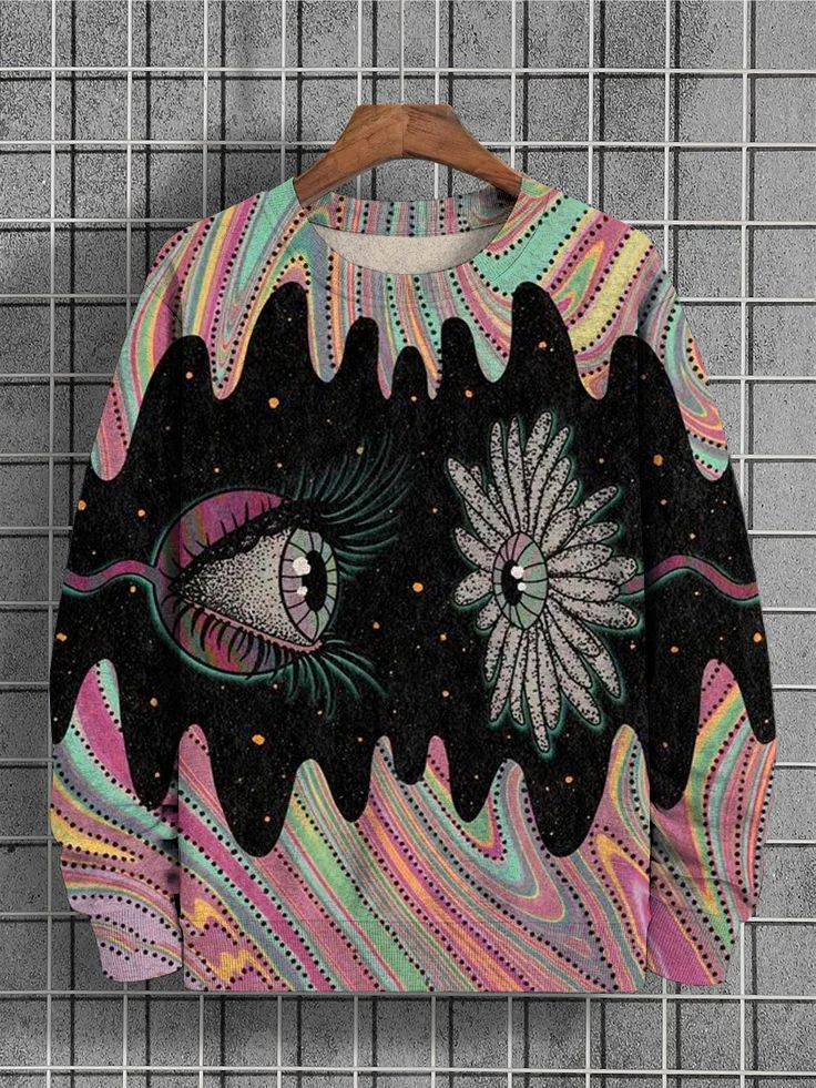 Men's Flytrap Eye And Flower Eye Vintage Art Print Sweatshirt