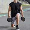 Gioiacombo&trade; Gilet sportivo fitness da uomo a spalla larga in cotone sciolto