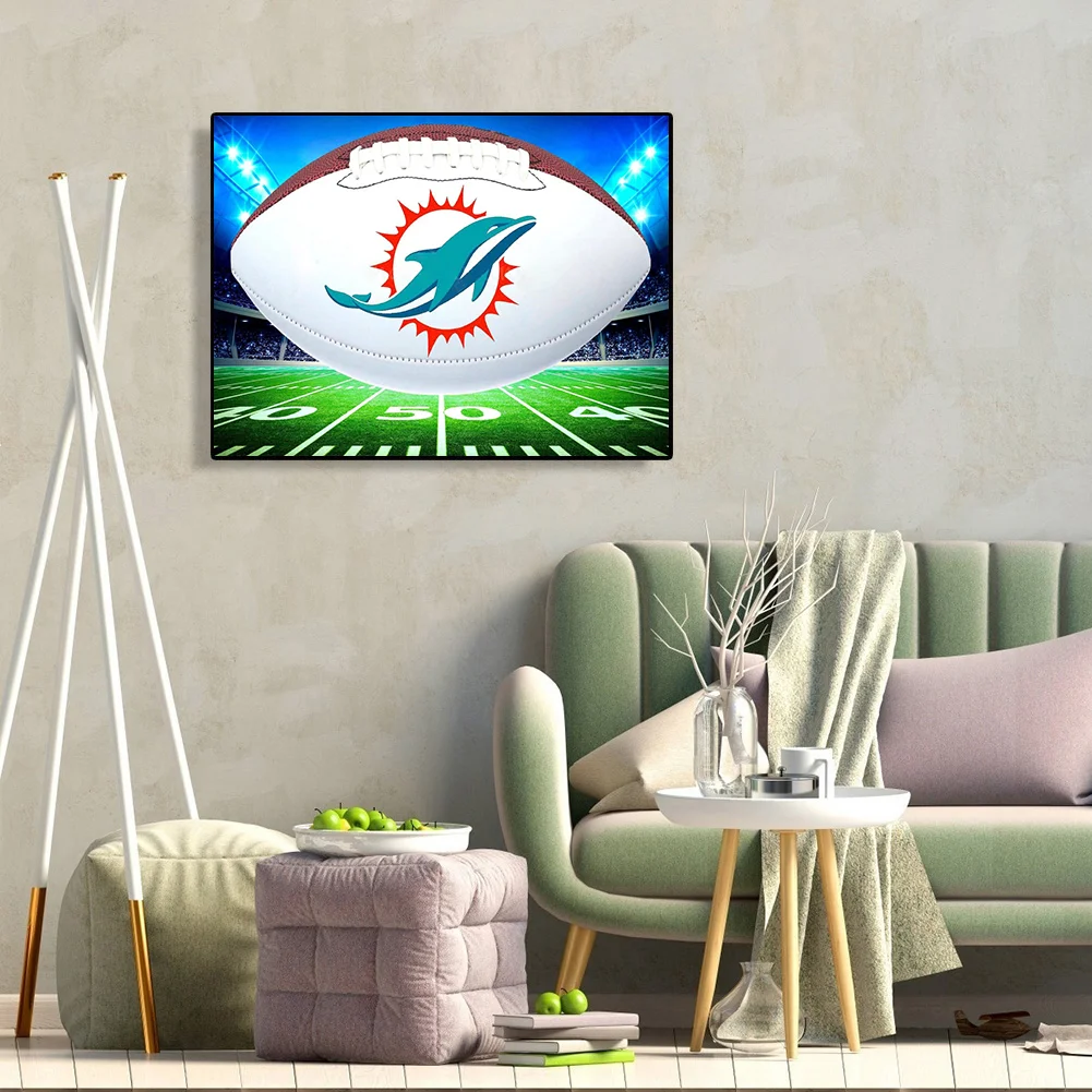 Diamond Painting - Full Round - Miami Dolphins Football Team(40*30cm)-829870