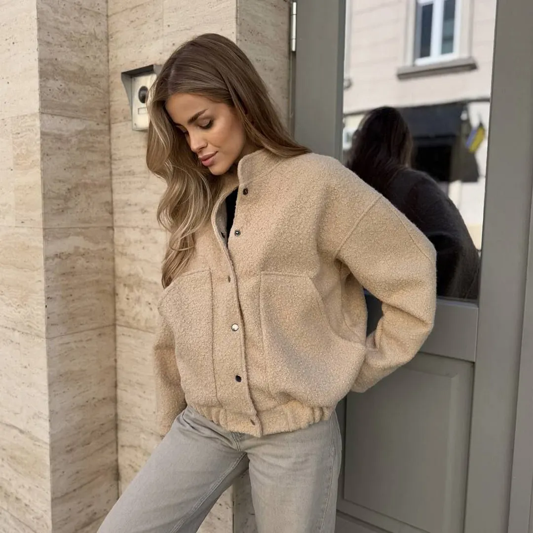 Athvotar Athvotar Lamb Velvet Jacket Multi-Color Optional Soft Fluffy Super Warm Autumn And Winter Fashion Sense Simple Match Girl
