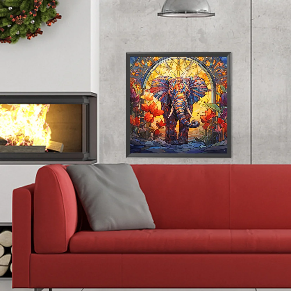 Elephant Art Stained Glass Diamond Painting – All Diamond Painting