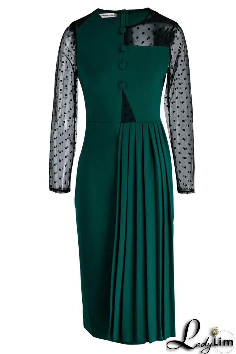 Red Casual Solid Patchwork Fold O Neck Straight Dresses