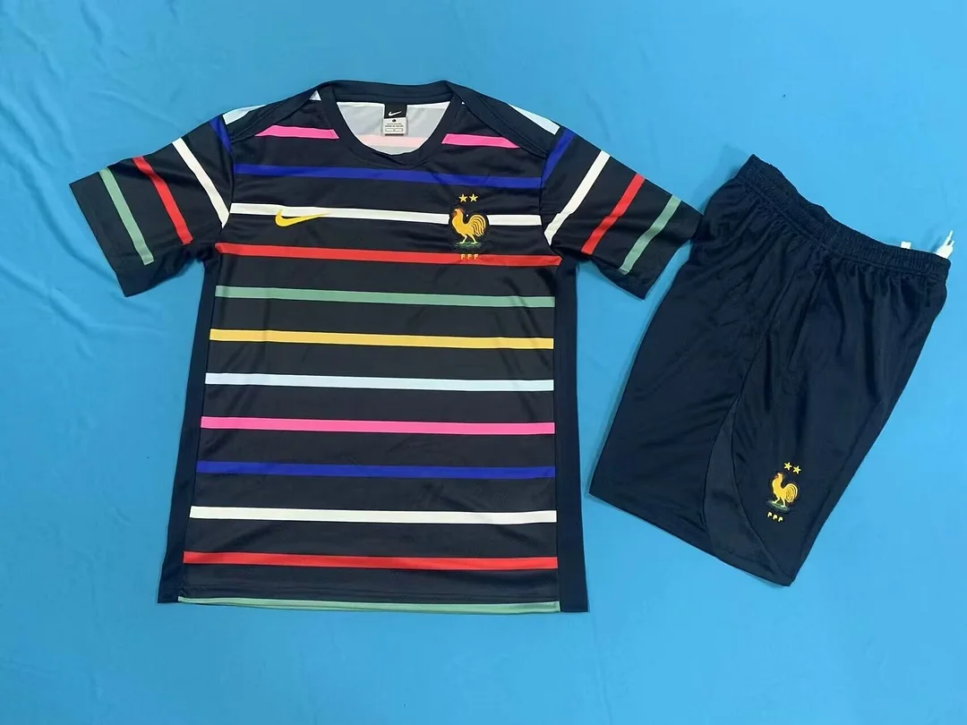 2024 France Training Kit Short Sleeve Football T-Shirt Thai Quality