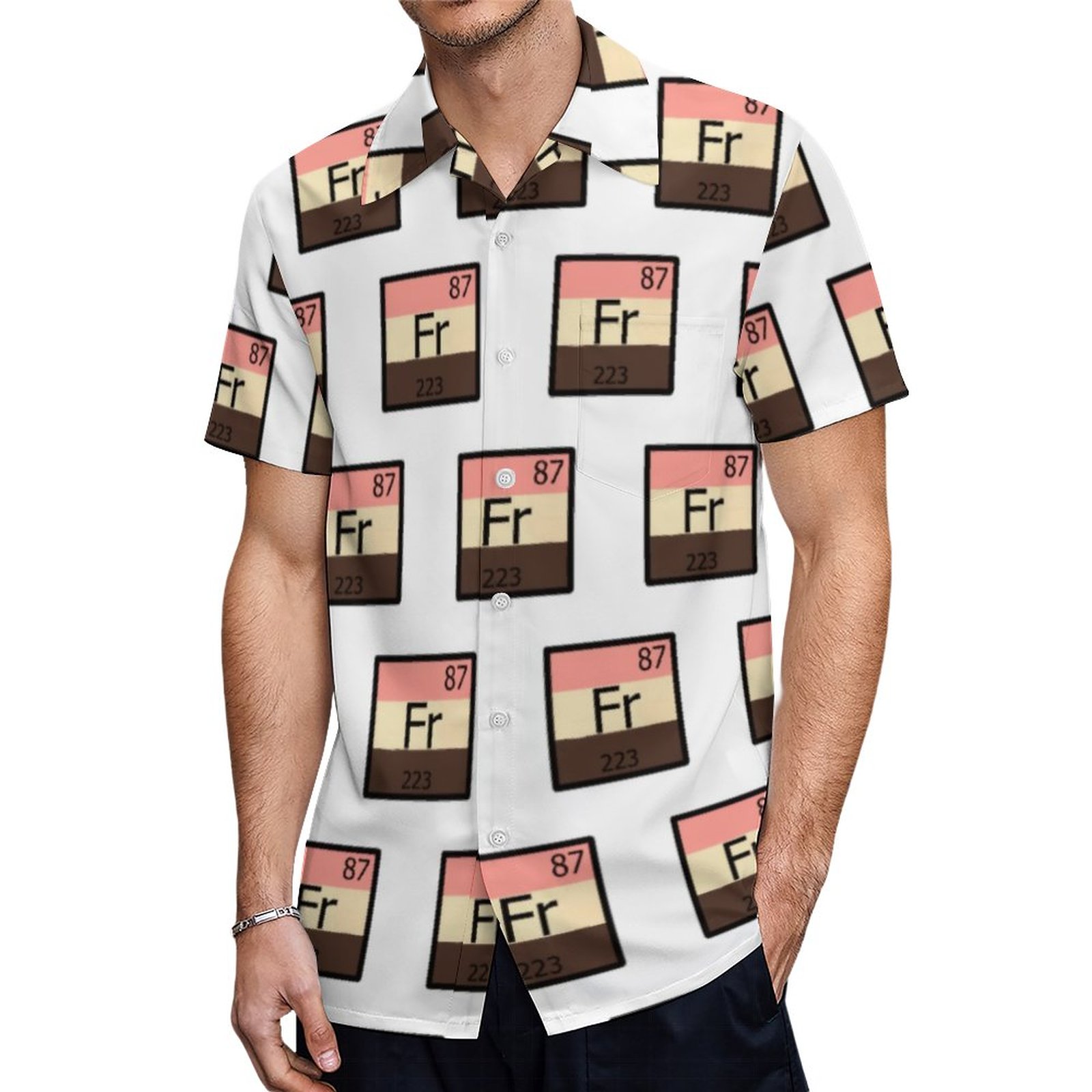 Feeder Francium Fr Periodic Table Hawaiian Shirt Mens Button Down Plus Size Tropical Hawaii Beach Shirts