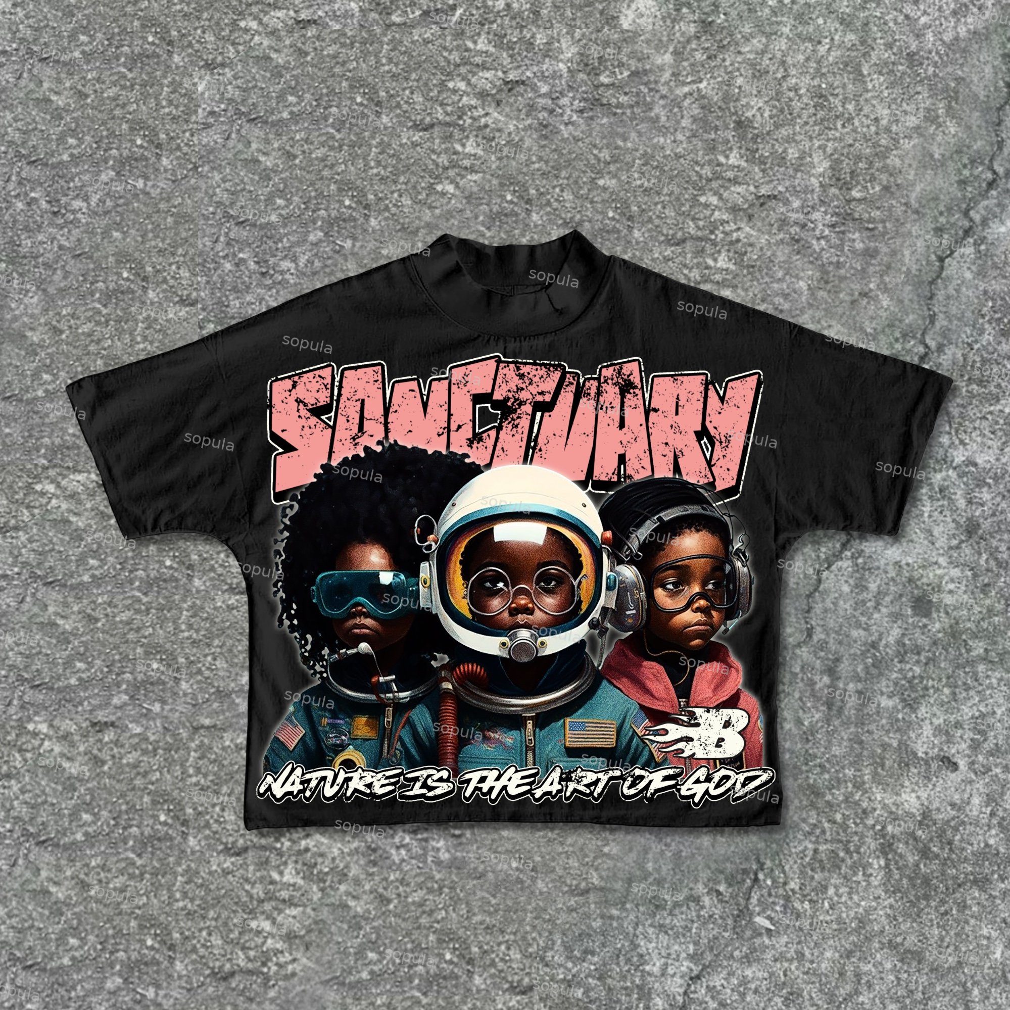 Shelter Astronaut Old Graphics Cotton Cropped T-Shirts - Sopula｜Premium Graphic Tees & Graphic Clothing