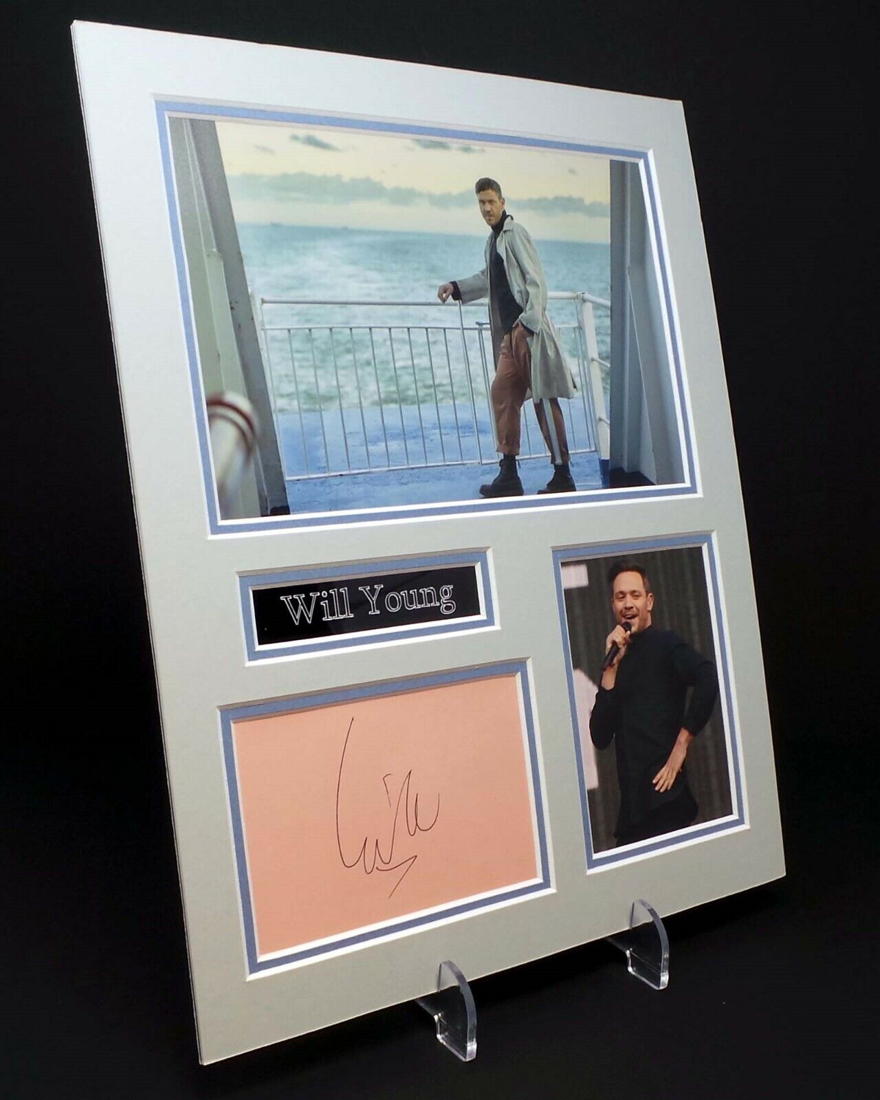 Will YOUNG Signed Mounted Photo Poster painting Display AFTAL COA Singer of Leave Right Now