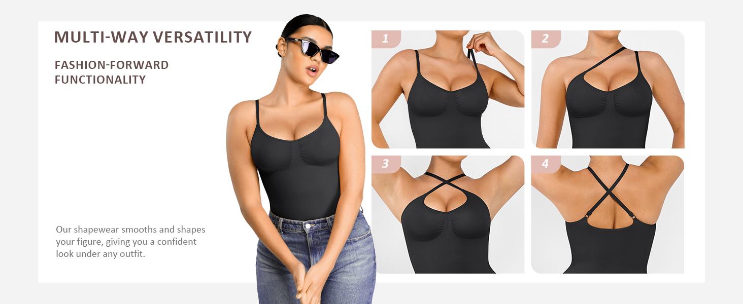 FeelinGirl Shapewear for Women Butt Lifter Bodysuit Seamless Shapewear Seamless Womenswear Comfort Spaghetti Strap Hip Underwear Basic FeelinGirl Shapewear for Women Butt Lifter Bodysuit Seamless Shapewear Seamless Womenswear Comfort Spaghetti Strap Hip Underwear Basic