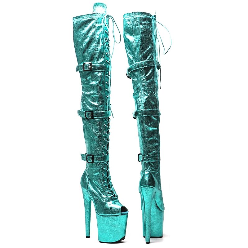 VCshoes 20CM/8inches PU Upper Trend Fashion Small Open Toe High Heel Platform Boots Pole Dance Boots