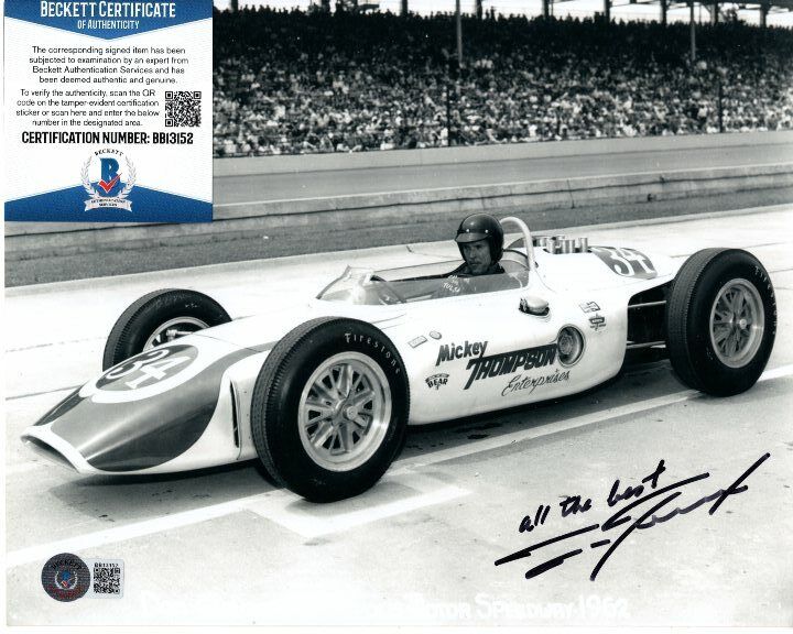 DAN GURNEY signed 8x10 INDY RACING RACER Photo Poster painting Beckett BAS