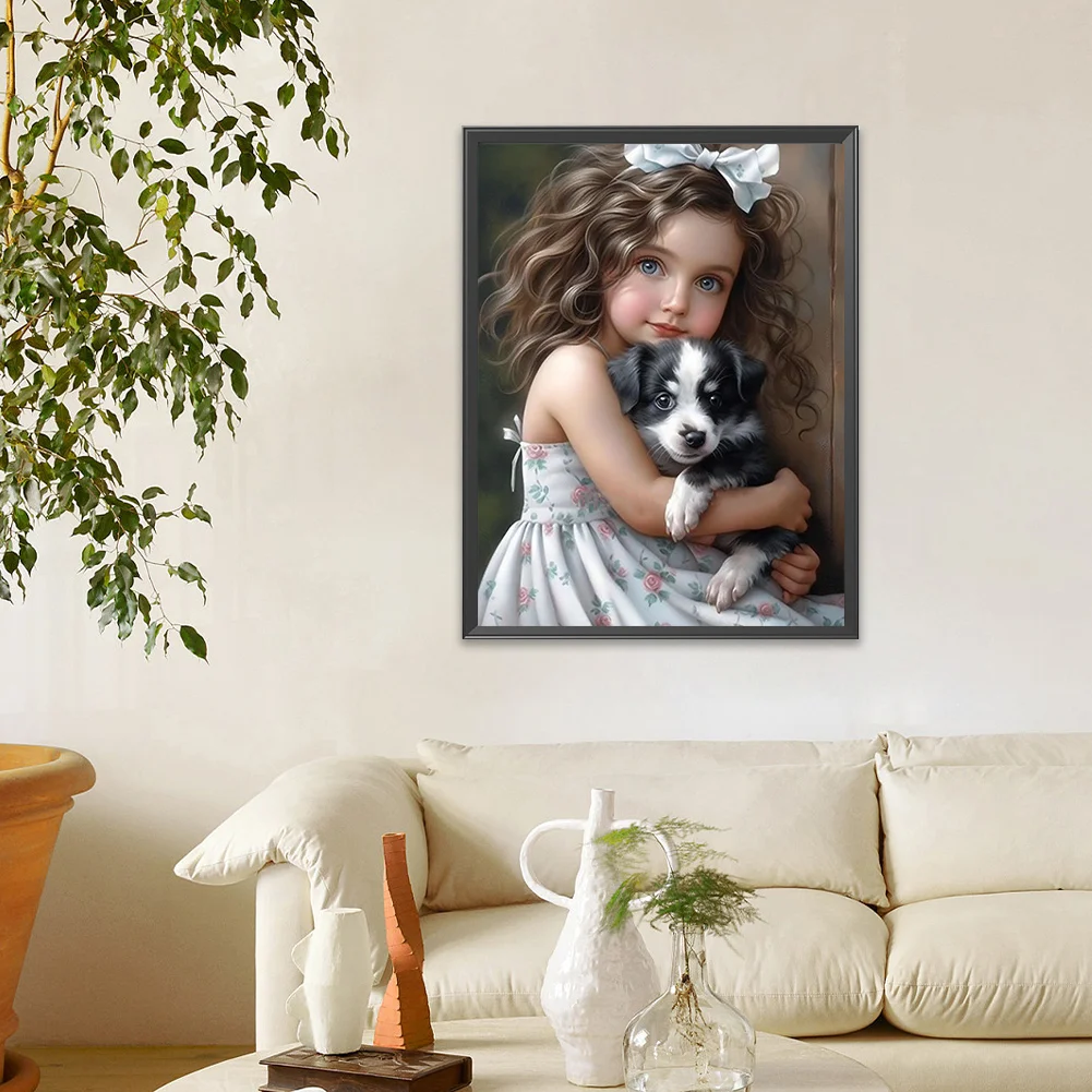 Diamond Painting - Full Round Drill - Sweet Girl(Canvas|30*40cm)