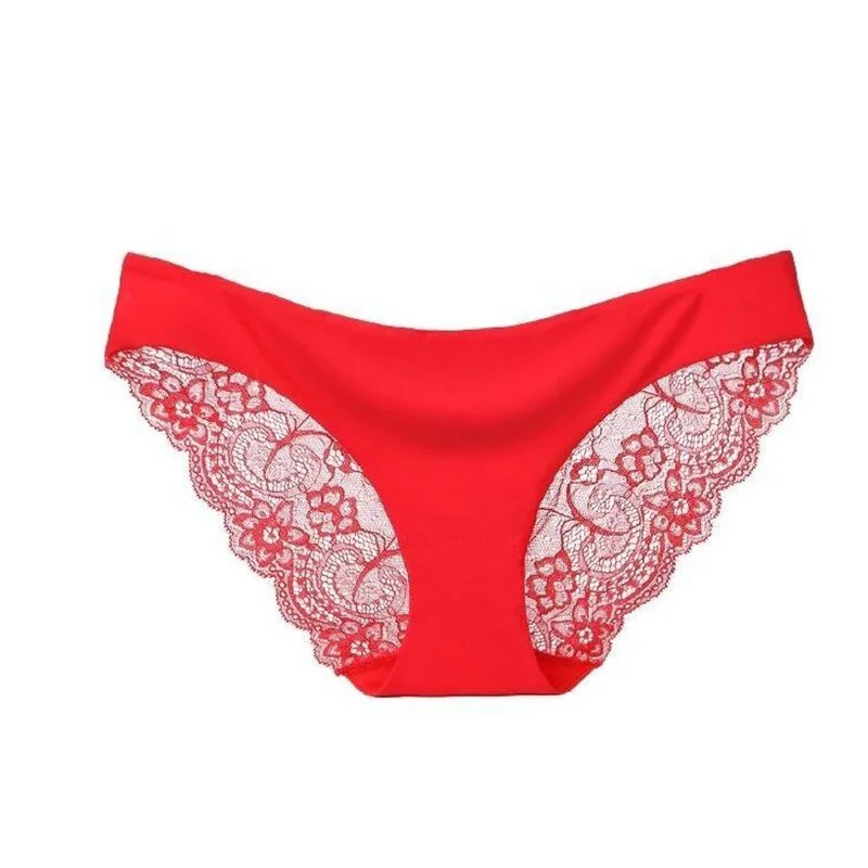 Billionm Women's Sexy Lace Panties Seamless Underwear Leopard Ice Silk for Girl Bikini Cotton Crotch Transparent Lingerie