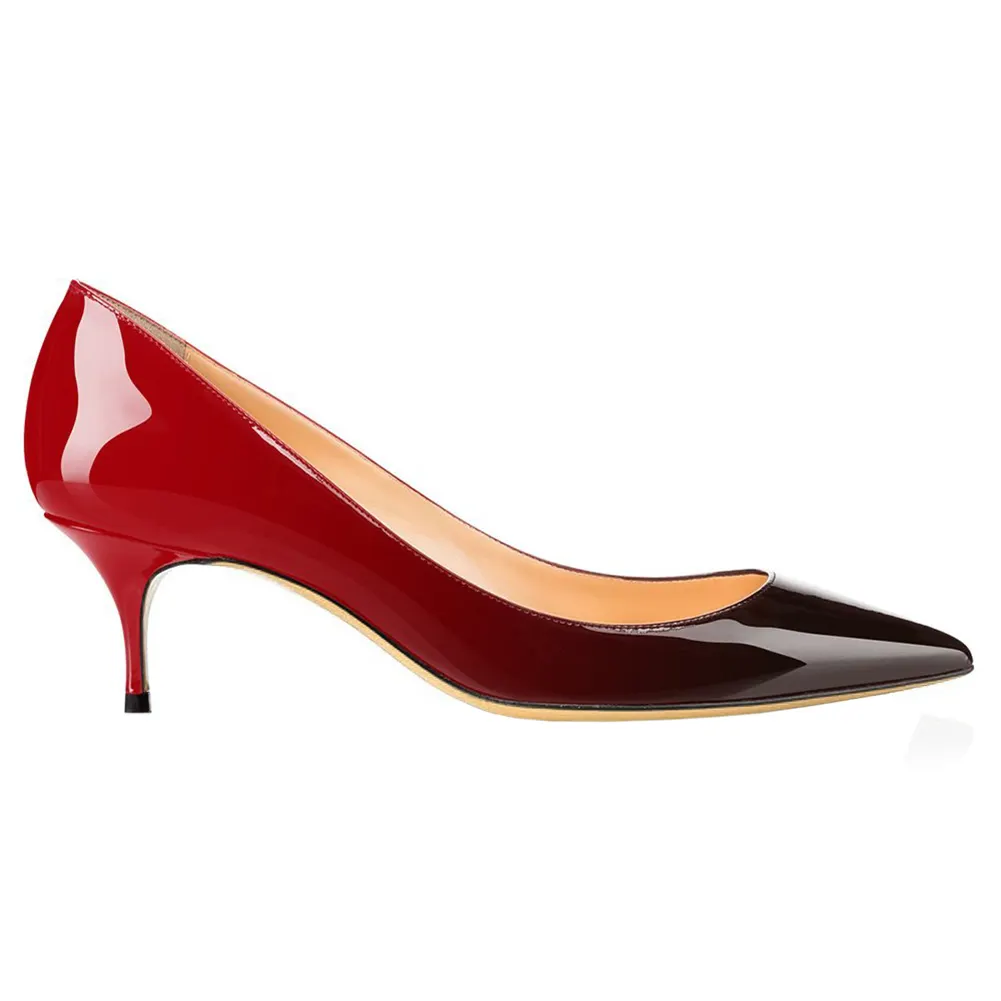 2.36" Kitten Heels Gradient Color Summer Daily Pumps-vocosishoes