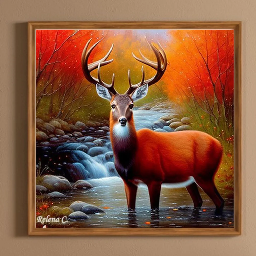 Diamond Painting - Full Round Drill - Creek Elk(Canvas|30*30cm)