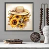 Diamond Painting-Square AB Drill Sunflower And Hat(45*45CM)