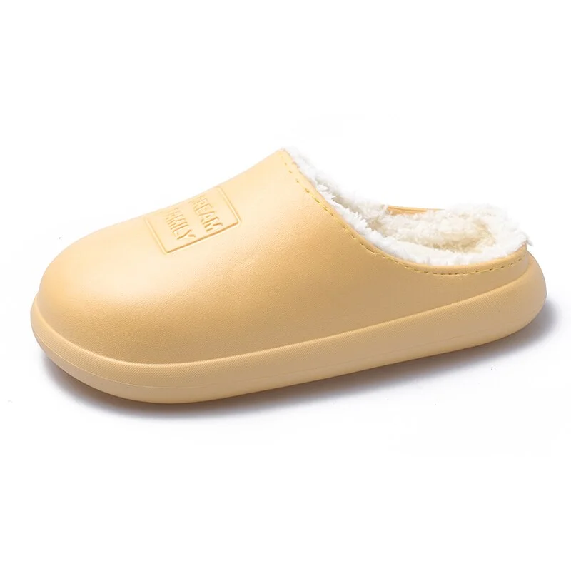 Women Winter Warm Waterproof Non-Slip Home Slippers Indoor Cotton Non-Slips Ladies Soft Slippers Memory Foam Couples Shoes