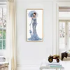 Diamond Painting-DIY Full Round Drill Blue Dress Lady (60X30cm)