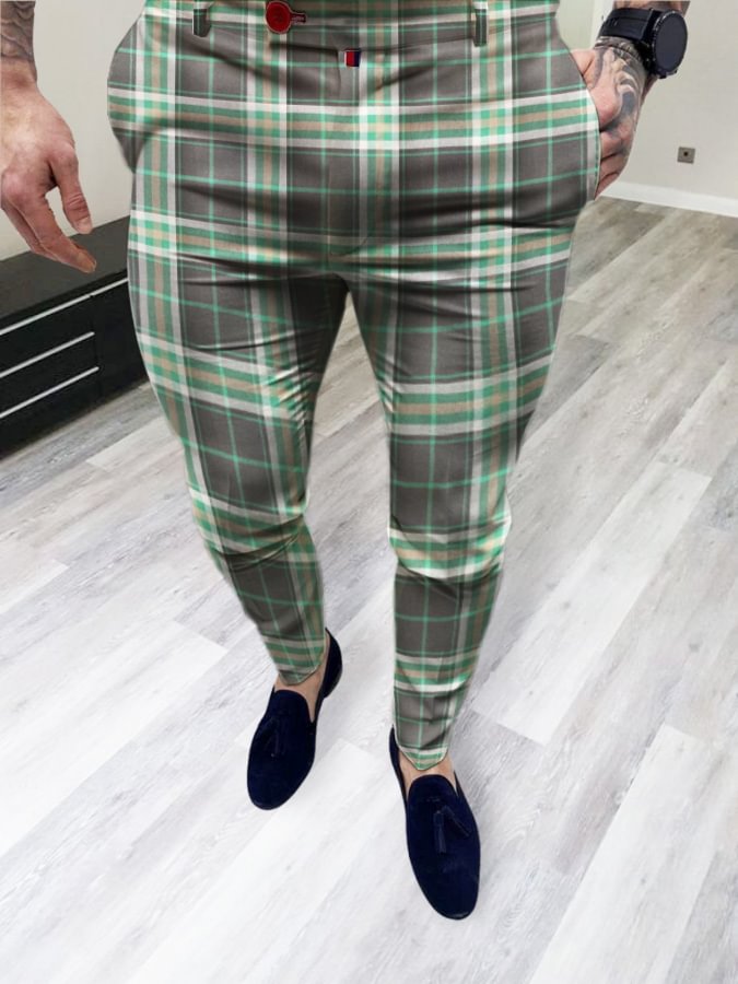 Men's Elegant Plaid Pants  